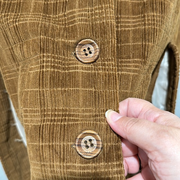 VINTAGE Brown Corduroy Cape / Poncho Wooden Buttons Sz Women’s Small / Med Cloak - Picture 5 of 16